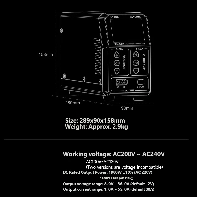 SKYRC PSU2000 1980W Adjustable - Drone With Rc recension och pris