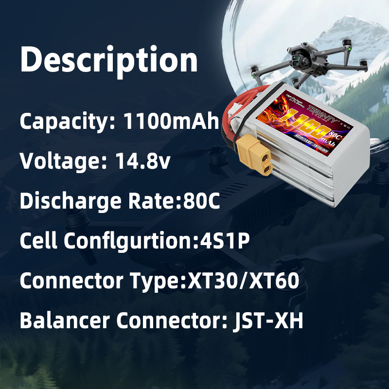 TERANTY 4S 1100mAh 80C/160C Li - Drone Rcs recension och pris