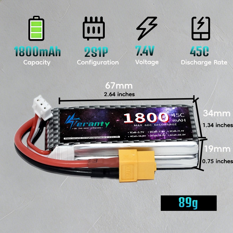 TERANTY 2S 3S 4S 1800mAh Lipo  - Drone Rcs recension och pris