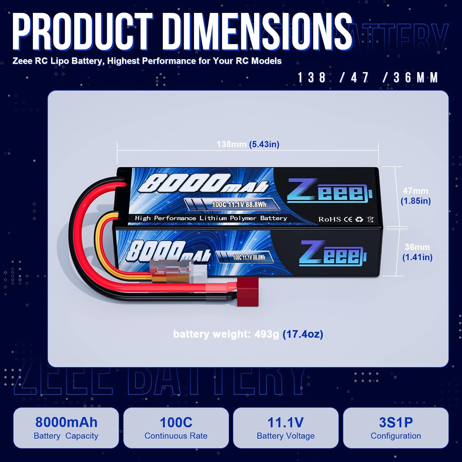 Zeee Lipo 3S 8000mAh Battery 1 - Drone Rc Truck recension och pris