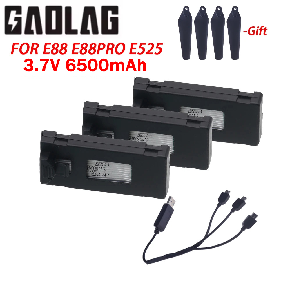 3.7V 6500mAh Rechargeable RC D - Drone Rc E99 K3 recension och pris